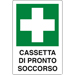 CARTELLO SEGNALETICO PRESENZA CASSETTA DI PRONTO SOCCORSO in alluminio - 31x25cm